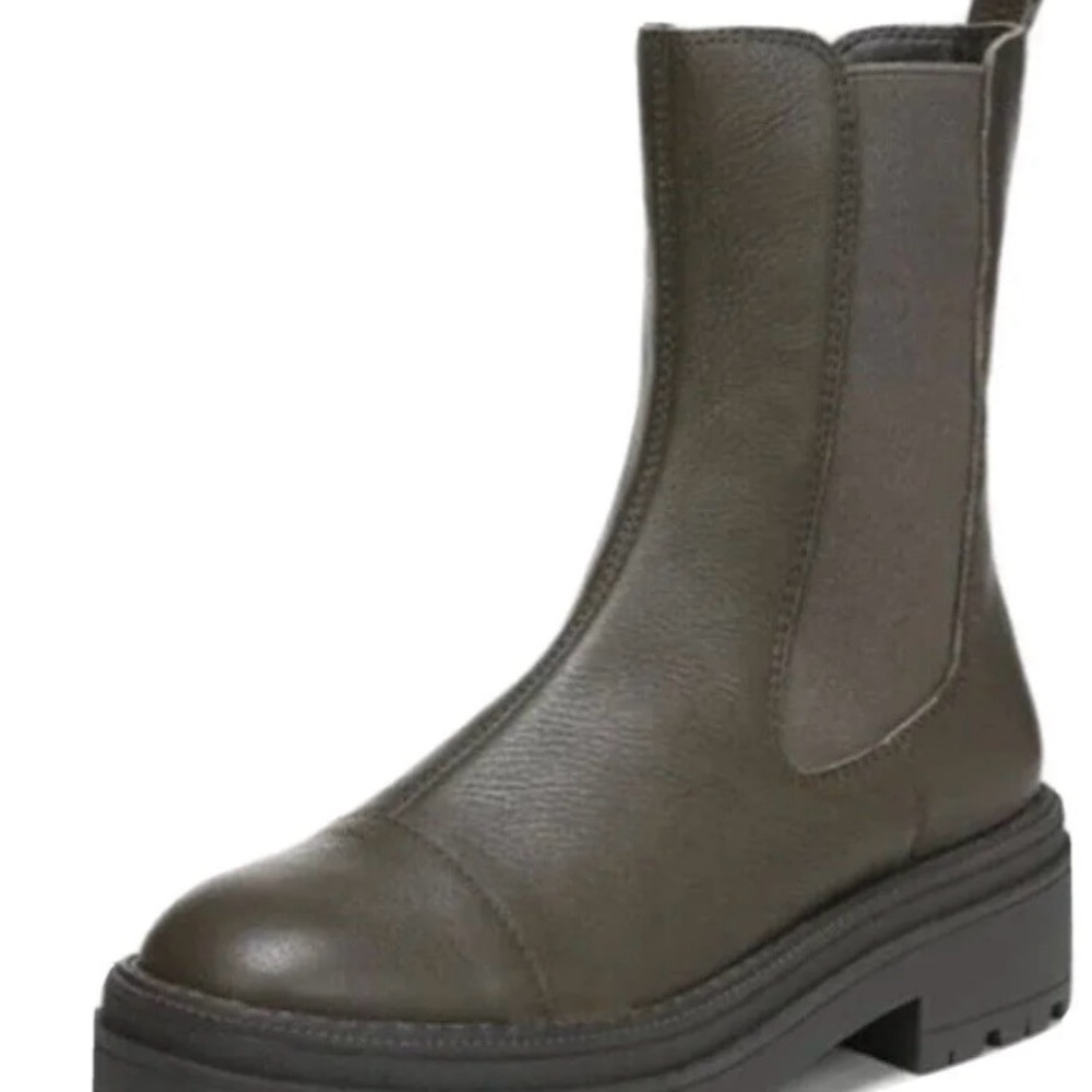 Sam Edelman Chunky Green Ankle Boots with Elastic Panels